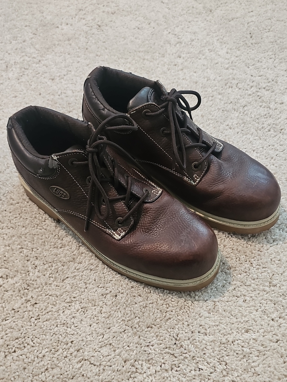 Lugz Men's Brown Leather Drifter Lo LX Oxford Boots - Size 13